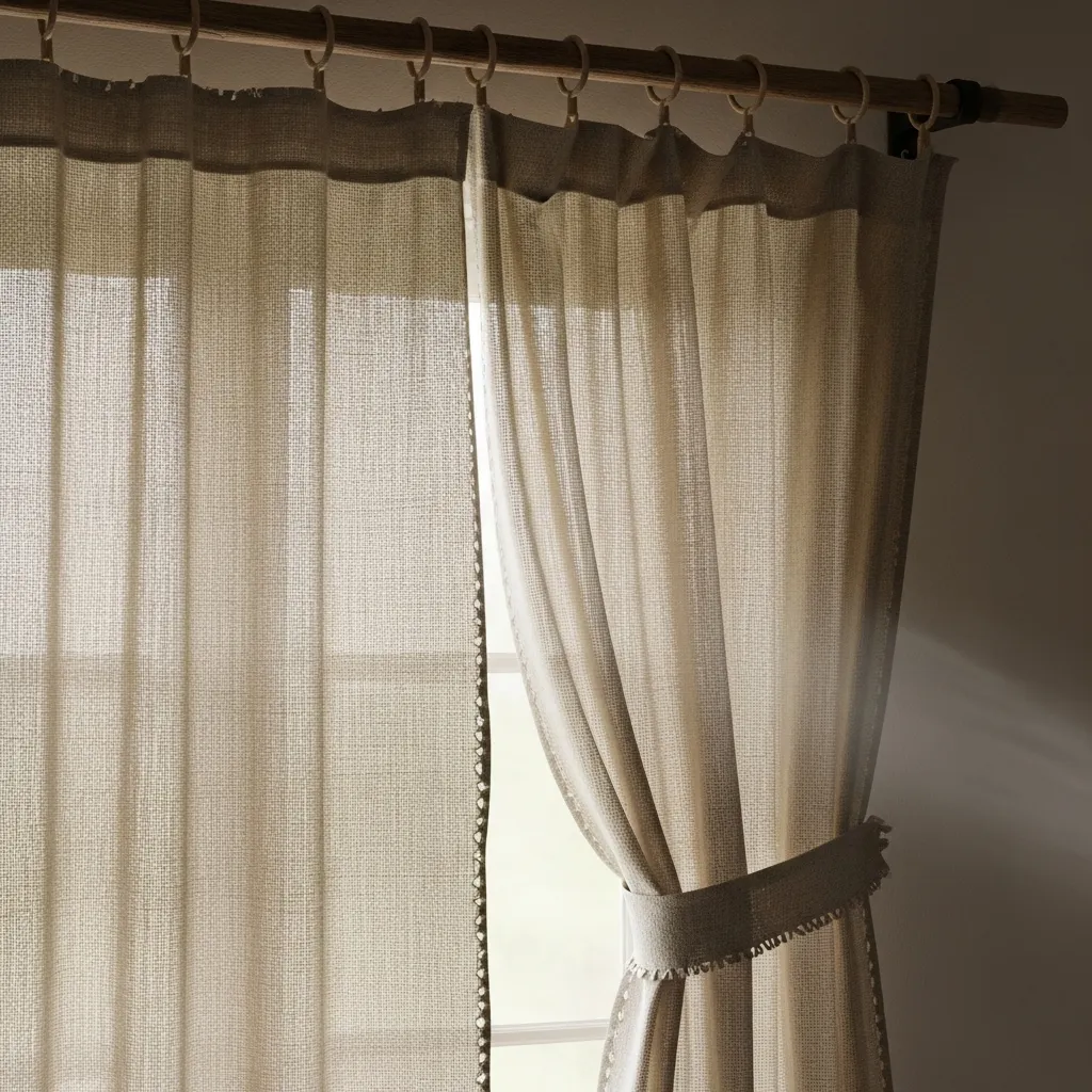 Handgefertigte Leinenvorhänge